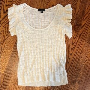 J. Crew Cream Ruffle Sleeve tank blouse